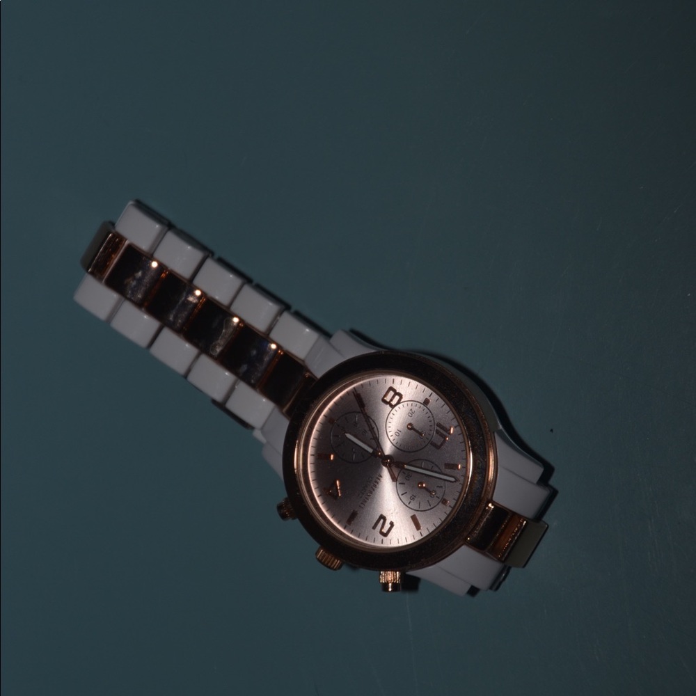 Gold & White Watch